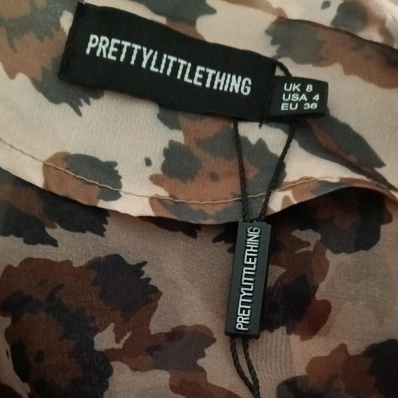 💖 crop cheetah blouse-from Pretty Little Thing size 4 - Picture 2 of 4